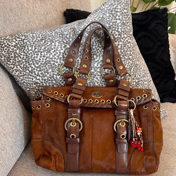 Coach Rare Limited Chelsea Abbey Calf Hair Satchel Brown Leather Laced Bag - Picture 2 of 11